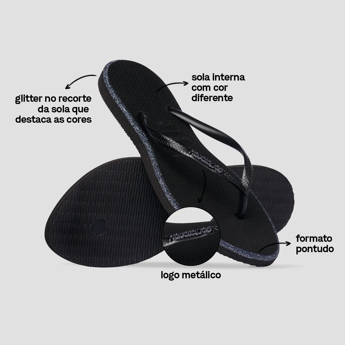 Chinelo Havaianas Slim Point Glitter - Image 3