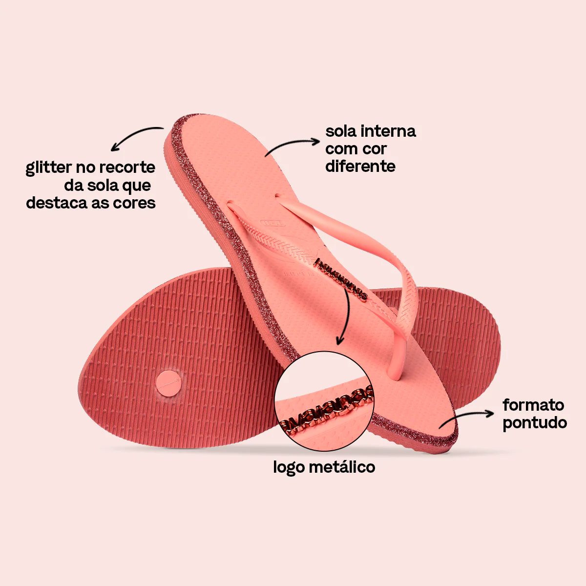 Chinelo Havaianas Slim Point Glitter - Image 3