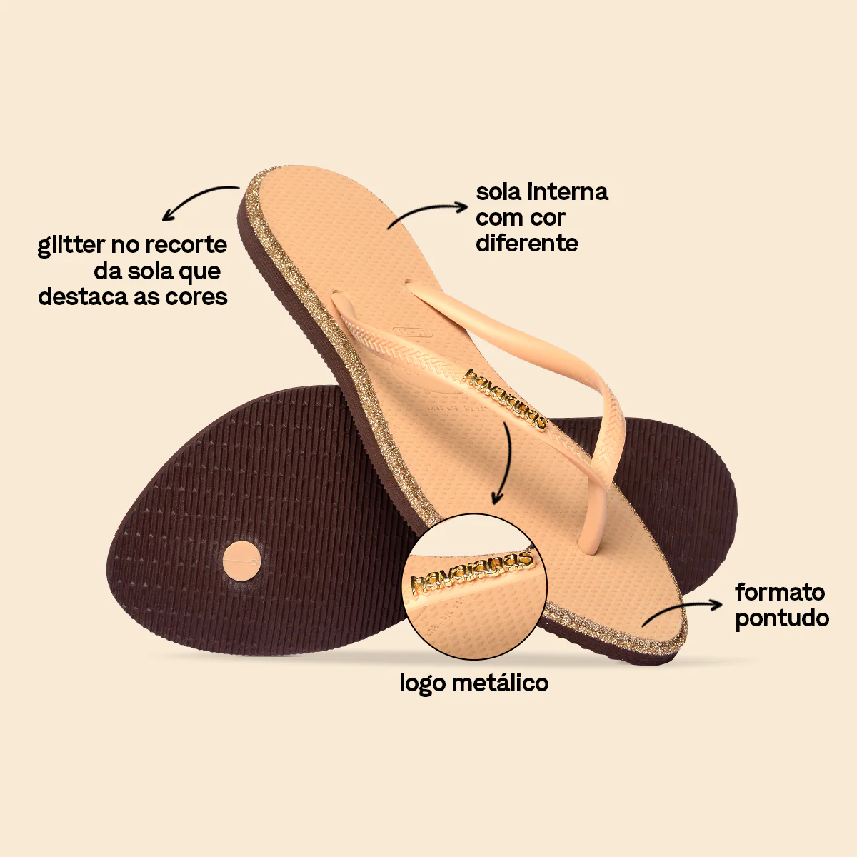 Chinelo Havaianas Slim Point Glitter - Image 3